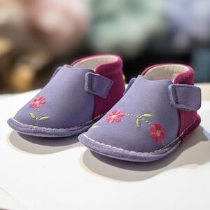 Pipit Flower Suede Baby Walker Shoes Purple Pink | EU 19 / US 4